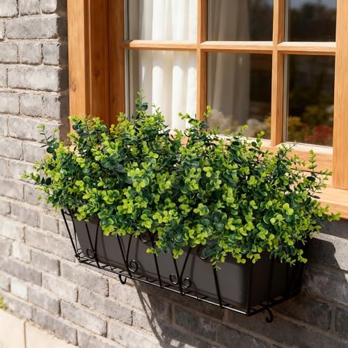 artificial fake greenery plants boxwood shrubs grass for, close-up detail