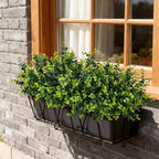 artificial fake greenery plants boxwood shrubs grass for, close-up detail