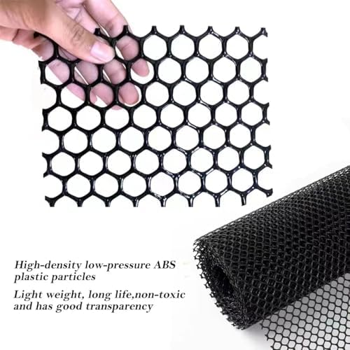 upgraded plastic chicken wire fence mesh(24inx20ft) - black/green/white, front angle view