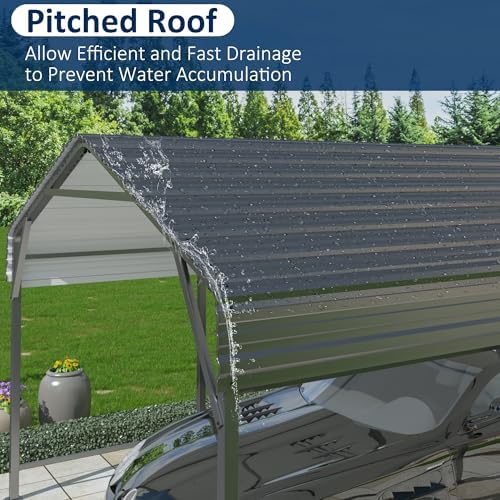 airwire 10x15 ft metal carport canopy with reinforced, package contents