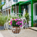 39.7" hanging plant holder,metal heart planter, hanging basket on a desk or shelf