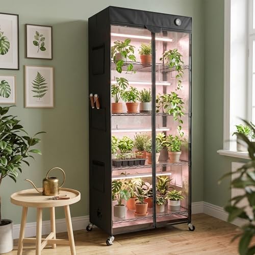 worth mini greenhouse with 18w t8 grow lights, main product view