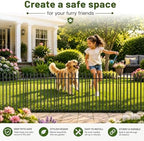 no dig decorative garden fence, 32in(h)×22ft(l), 10 panels, side view