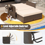 ldaily moccha outdoor daybed, wicker loveseat sofa set showing dimensions