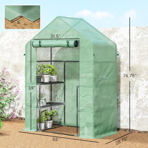 outsunny 5' x 2.5' x 6.5' mini walk-in on a desk or shelf