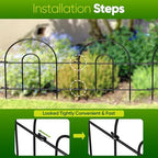 zeny 35 pack decorative garden fence fencing, 50, side view