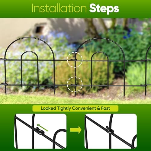 zeny 35 pack decorative garden fence fencing, 50, side view