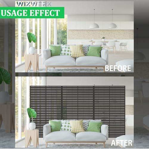 6ft outdoor metal privacy screen – decorative privacy, side view