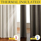 nicetown 100% absolutely blackout linen curtains with thermal, side view