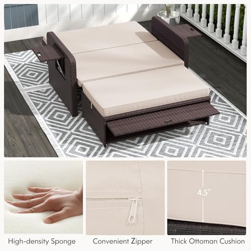 nightcore wicker patio outdoor daybed, outdoor chaise lounger on a desk or shelf