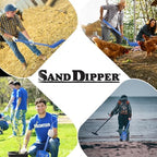 sand sifter for the beach - sifting shovel, side view