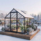 garvee 8x10ft walk-in greenhouse, heavy duty large outdoor showing dimensions