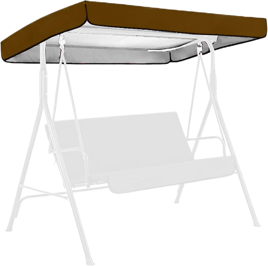 Swing Canopy Replacement 75x47 Inch Waterproof Sunproof Outdoor Swing Cover Replacement Patio Hammock Canopy Roof for Garden Chair Coffee