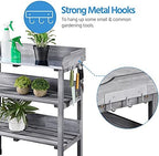 yaheetech potting bench outdoor console table w/3-tier storage,gray, package contents