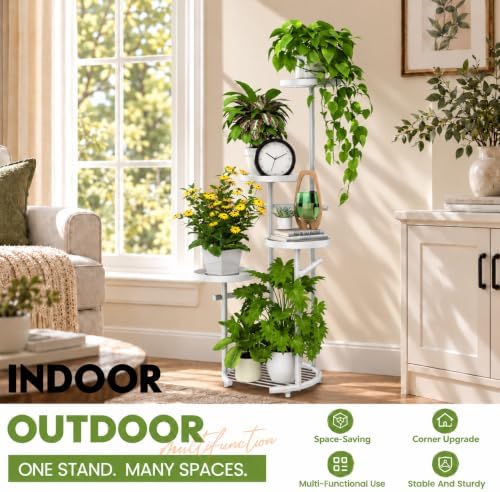tosking tall 5-tier round metal corner plant stand, view 9