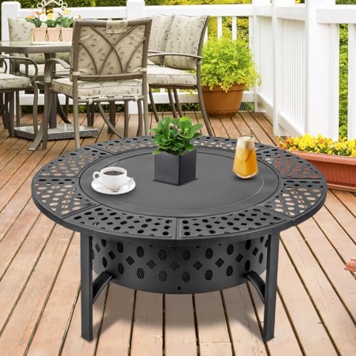 outvue 42 inch fire pit with 2 grills, close-up detail