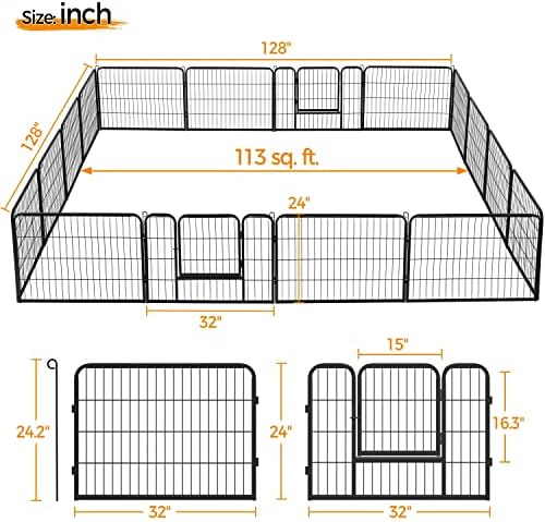 yaheetech 24in x 43ft rustproof foldable metal decorative, front angle view