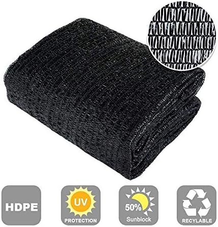 agfabric 80% sunblock shade cloth 12x20ft, black, side view