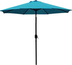 Sunnyglade 9' Patio Umbrella Outdoor Table Umbrella with 8 Sturdy Ribs (Teal Blue)