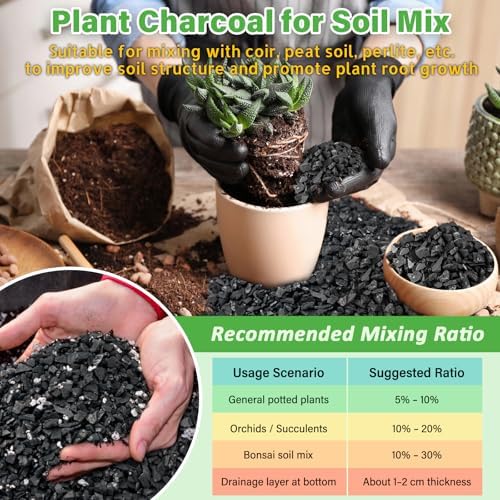 legigo 12qt horticultural charcoal- natural biochar soil amendment showing dimensions