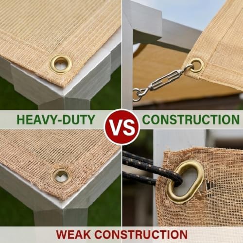 90% sun shade cloth 10x30ft heavy duty shade showing dimensions