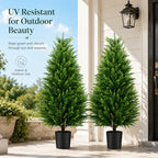 artificial topiary cedar trees, 3ft tall, set of, package contents