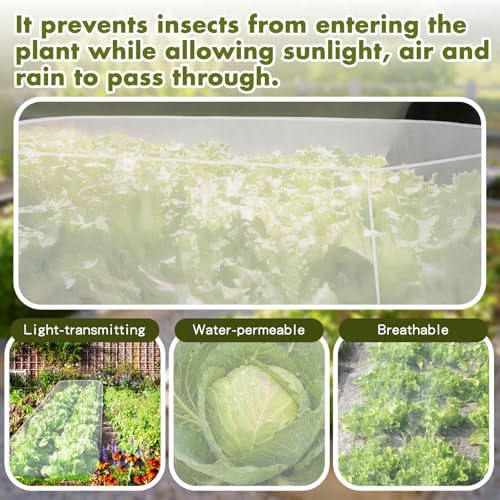 woanger 3 pcs garden bed netting 8 x showing dimensions