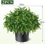 2set lifelike touch fake eucalyptus topiary ball trees showing dimensions