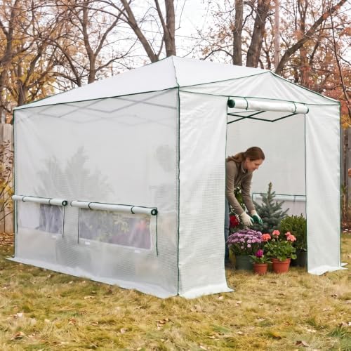 eagle peak 12x8 portable walk-in greenhouse, pop-up indoor showing dimensions