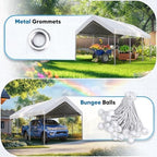advance outdoor 12x20 ft carport replacement top cover showing dimensions