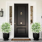 enven white artificial flowers for outdoors, 2 pack shown in use