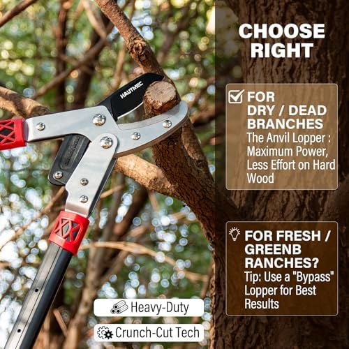 hautmec anvil loppers for tree trimming heavy duty, package contents