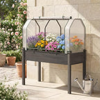 s afstar raised garden bed with greenhouse cover on a desk or shelf