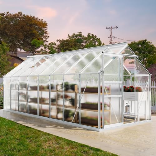 yitahome 16x6ft polycarbonate greenhouse for outdoors, large heavy, view 9