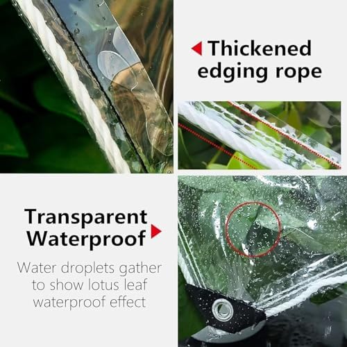 7' x 12' clear vinyl tarp, 14 mil, close-up detail