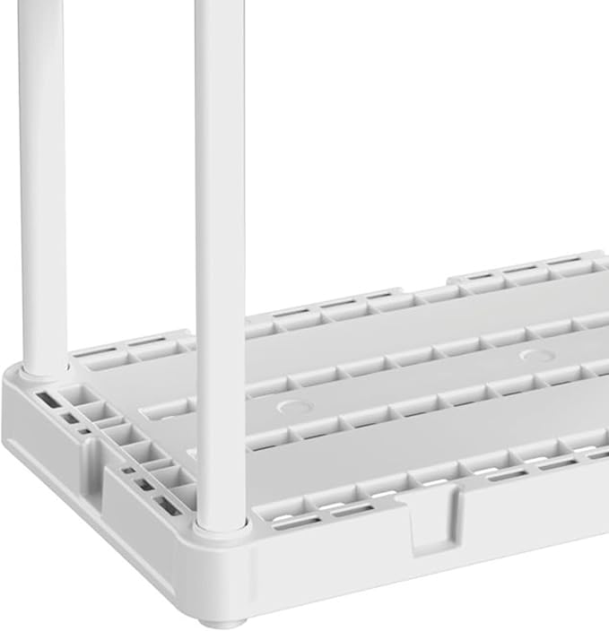 Gracious Living 3 Pack Light Duty Storage Shelves, Knect-A-Shelf 3-Shelf Ventilated Shelving Rack Organizer for Home, Garage, Basement, Laundry, White