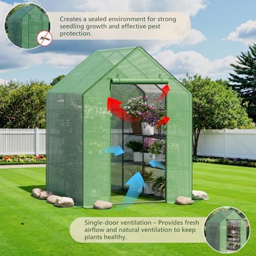 small greenhouse for outdoors, walk-in plant greenhouse with, side view