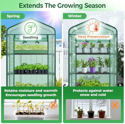 ohuhu small greenhouse for indoor outdoor with wheel, close-up detail