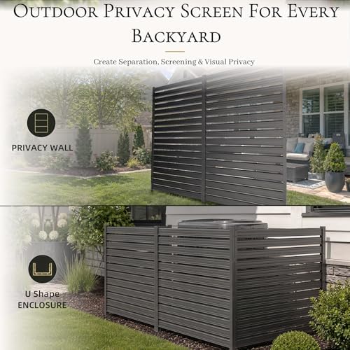 2 panel air conditioner fence, 42" h x, front angle view