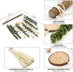 artificial eucalyptus wall decor fake greenery leaves stems, close-up detail