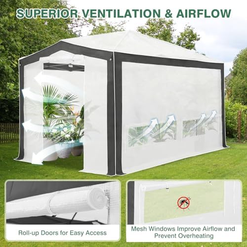 eagle peak 12x8 walk in pop up greenhouse shown in use