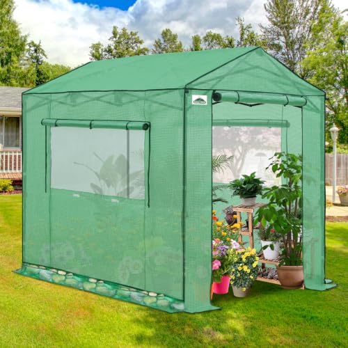 eagle peak 8x6 pop up walk in greenhouse showing dimensions