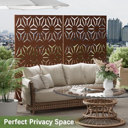 cofar metal privacy screen outdoor 72" h×44" w, close-up detail