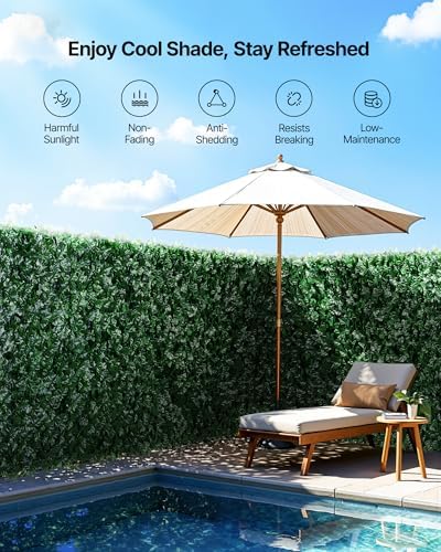 vevor artificial ivy privacy fence screen, 96 x, side view