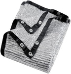 85% aluminet shade cloth with grommets, reflective shade shown in use