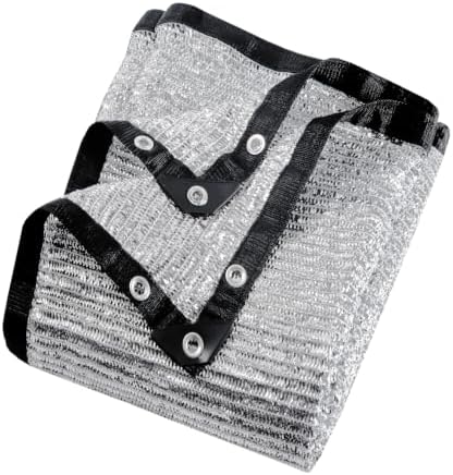 85% aluminet shade cloth with grommets, reflective shade shown in use
