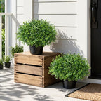 fake potted plants artificial plants for front door, close-up detail