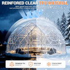 12.5ft garden dome tent, geodesic dome greenhouse with, side view