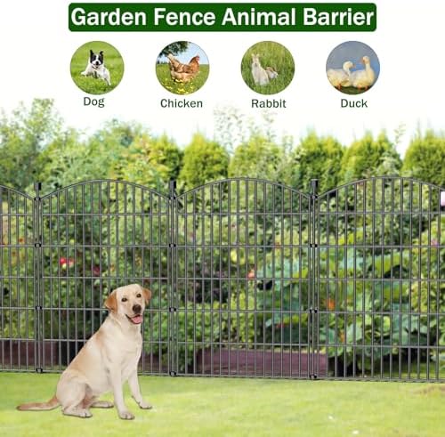10 panel no dig decorative garden fence 40", side view