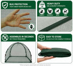nuvue products 25200 pop-up garden netting animal and shown in use
